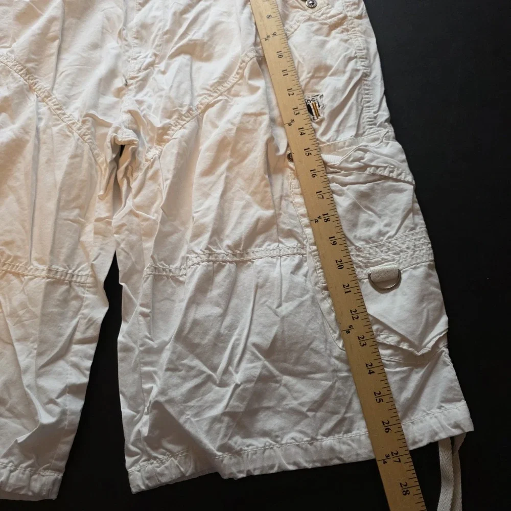 Vintage Stone Touch Cargo Shorts Skater Baggy Combat White Grunge Long 38 NWT